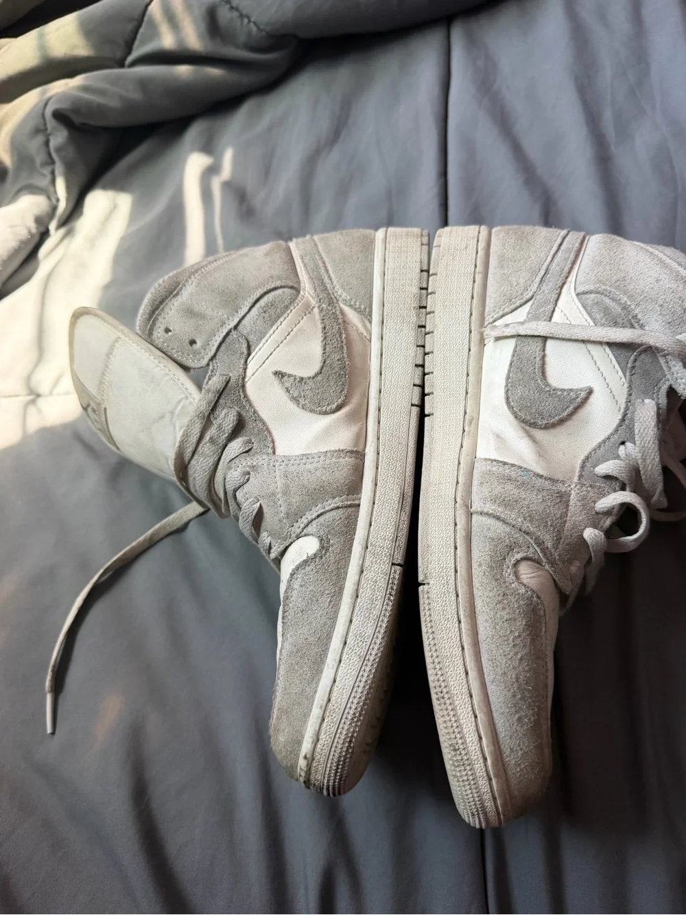 Jordan Men's High-Top Sneakers in Light Gray and White